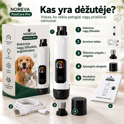 NOREVA PawCare Pro – elektrinis nagų šlifuoklis augintiniams